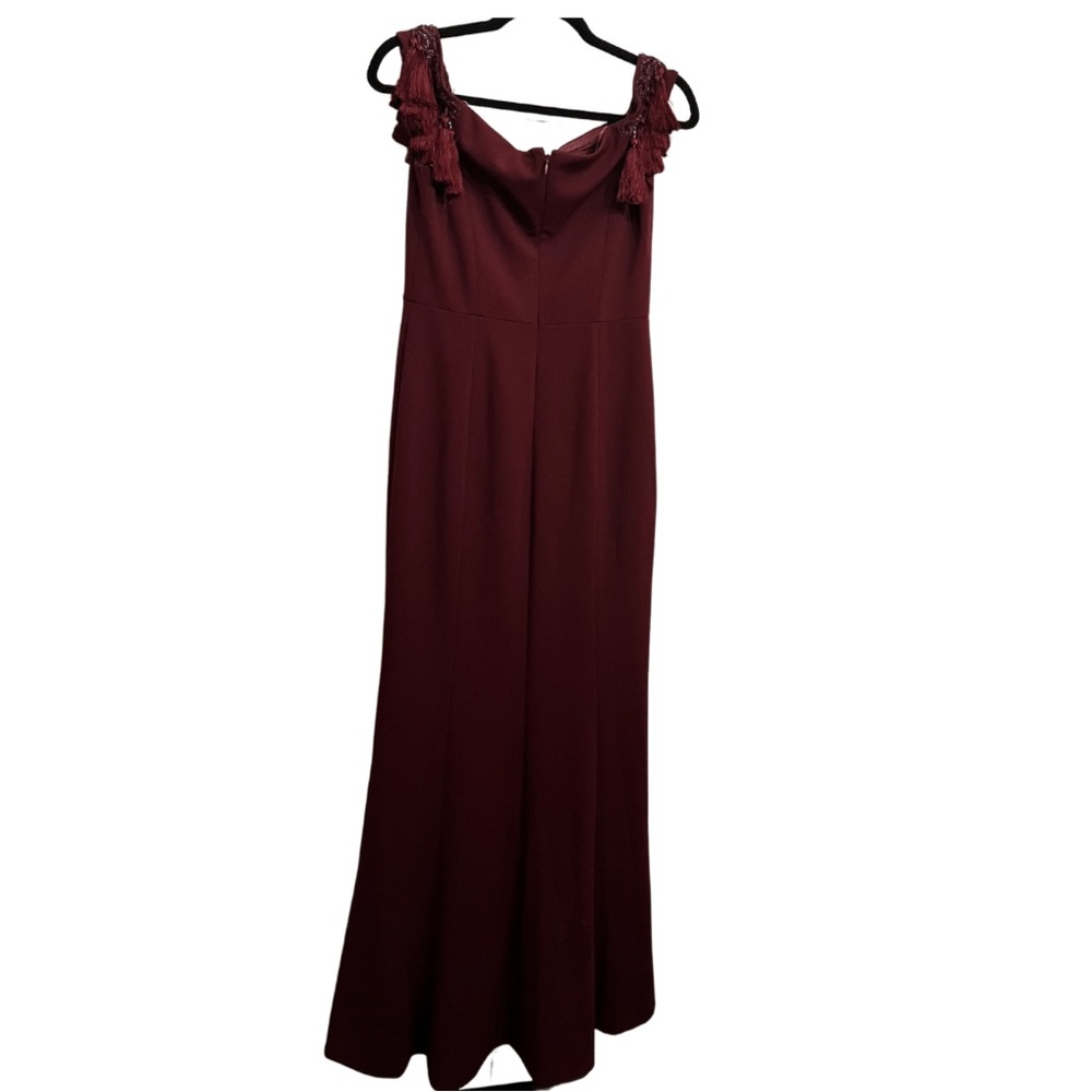 Aidan Mattox | Off-Shoulder Tassel Sleeves Evening Gown | Size 6 - Picture 4 of 4